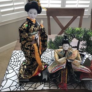 Geisha dolls with tree. Set of 4. Beautiful condition.